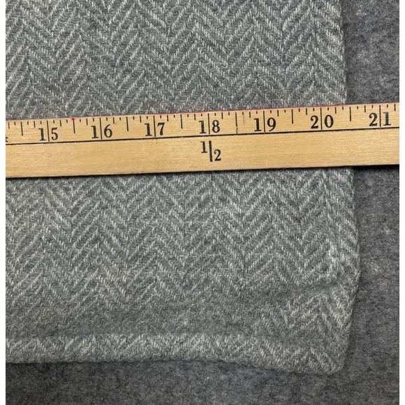 Ralph Lauren Wool Cashmere Herringbone Pillow Cover Gray 20x15 - Picture 10 of 12